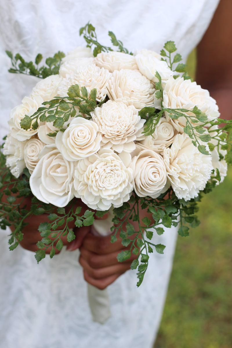 Ivory Sola Wood Bridal Bouquet – SolaFlowerStore