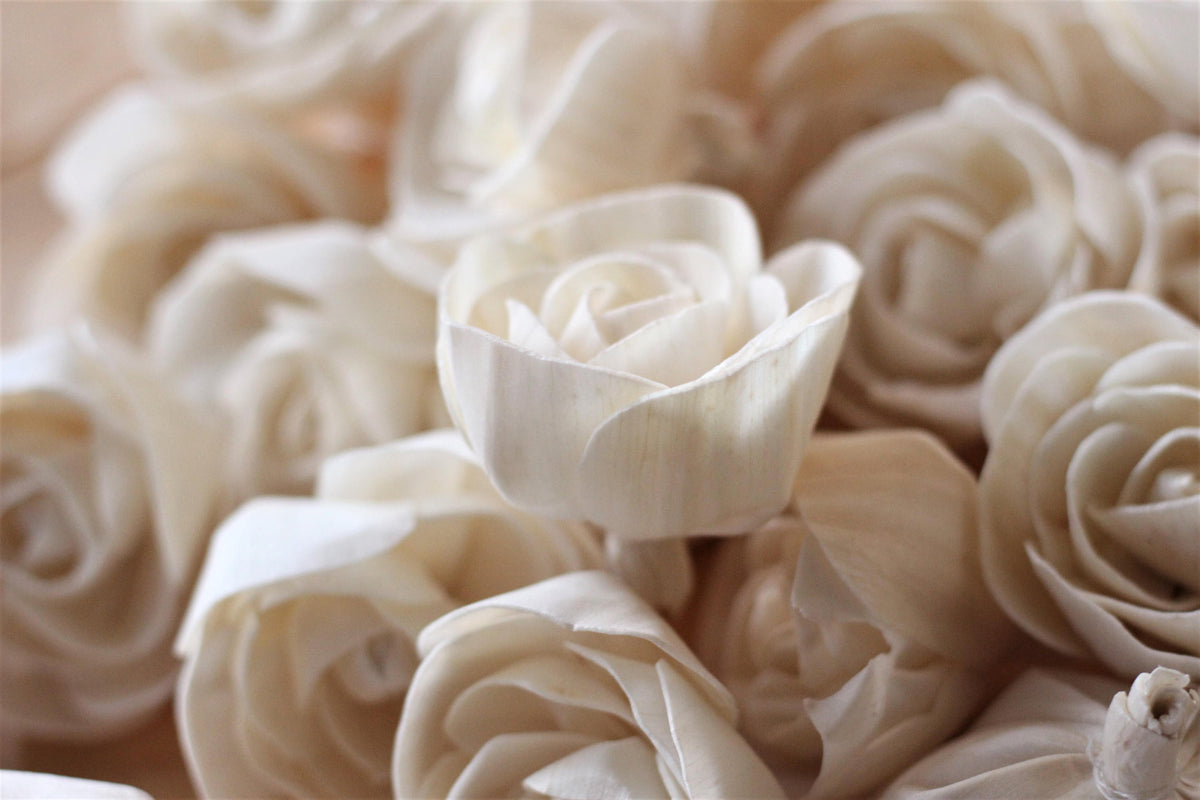 Juliet Rose- wood flower - sets of 12 - Oh! You're Lovely - Sola
