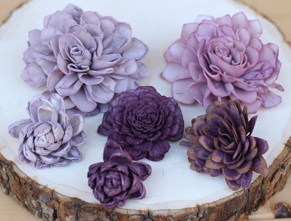 Purple Sola Wood Succulents