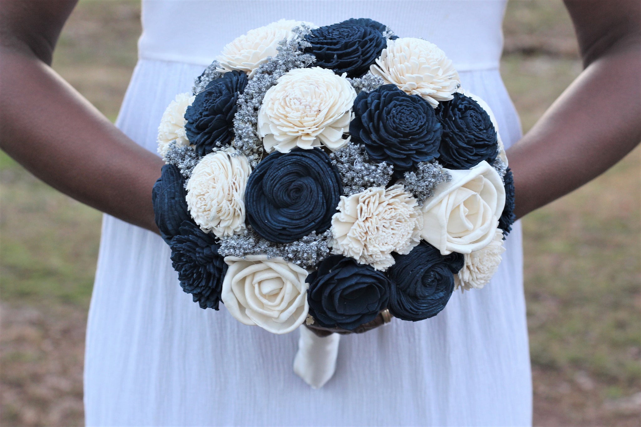 Blue/silver online Bride bouquet