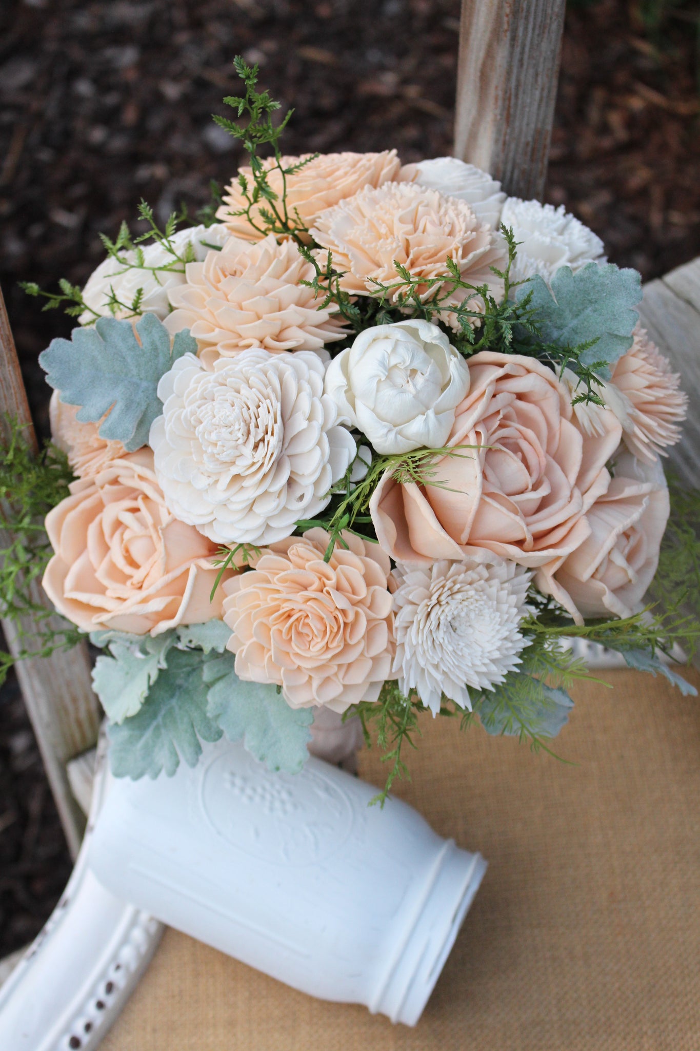 Bridal Flowers, Medium Ribbon Roses, Artificial Wedding Flowers